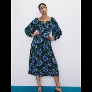 Zara floral midi